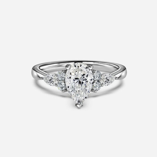 Nanami Platinum Trilogy Cluster Engagment Ring