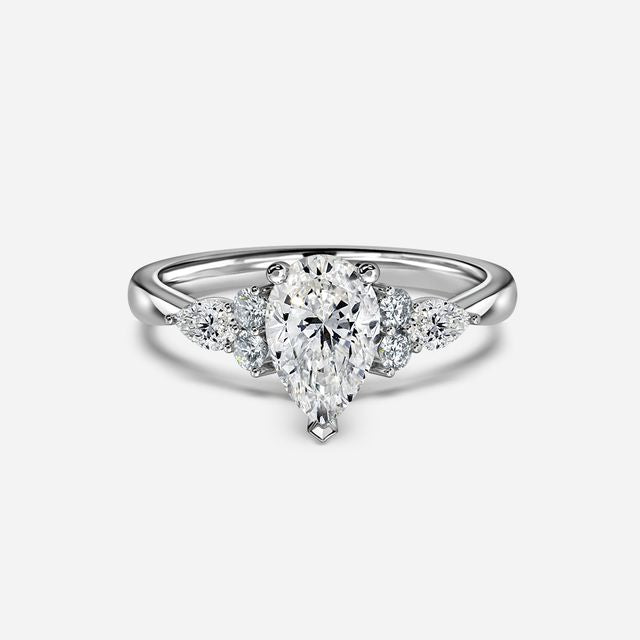 Nanami Platinum Trilogy Cluster Engagment Ring