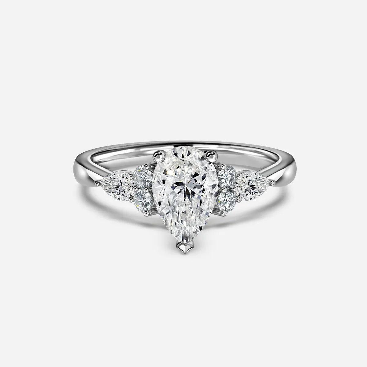 Nanami Platinum Trilogy Cluster Engagment Ring
