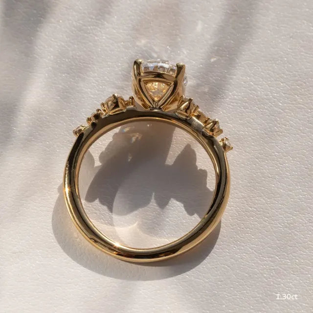 Morning Star Yellow Gold Trilogy Engagement Ring