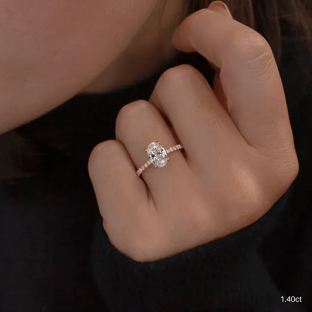 Jessica Yellow Gold Pave Engagement Ring