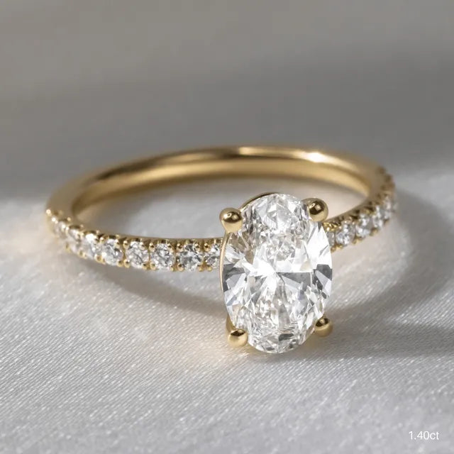 Jessica Yellow Gold Pave Engagement Ring