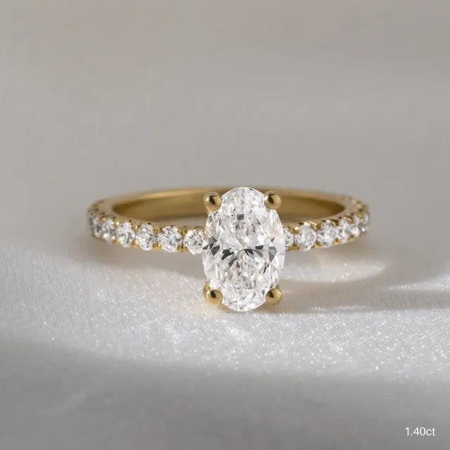 Jessica Yellow Gold Pave Engagement Ring