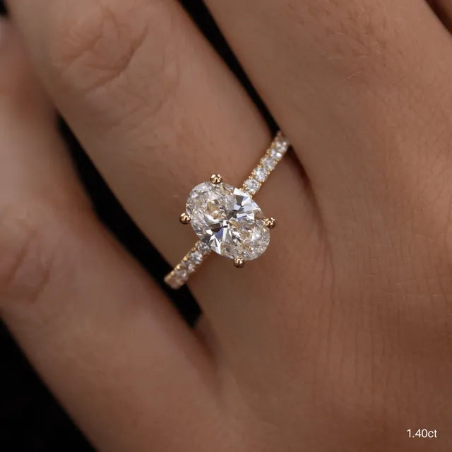 Jessica Yellow Gold Pave Engagement Ring