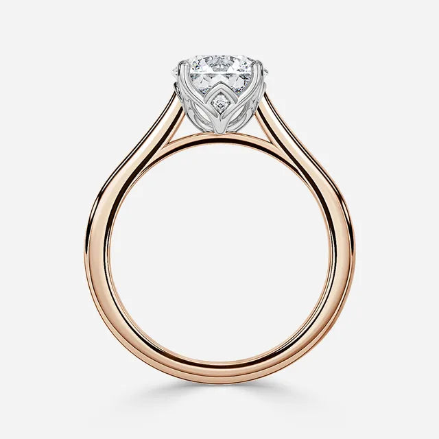 Jessie Tulip Two Tone Rose Gold Solitaire Engagement Ring