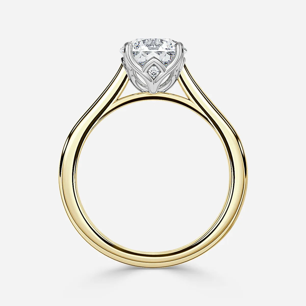 Aerin Yellow Gold Two Tone Solitaire Engagement Ring