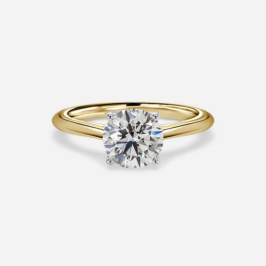 Aerin Yellow Gold Two Tone Solitaire Engagement Ring