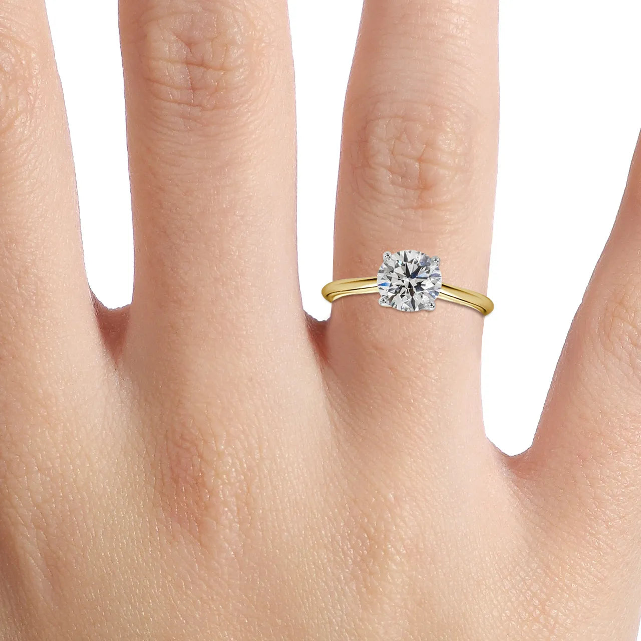 Aerin Yellow Gold Two Tone Solitaire Engagement Ring