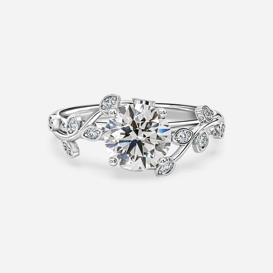 Secret Garden White Gold Flower Engagement Ring