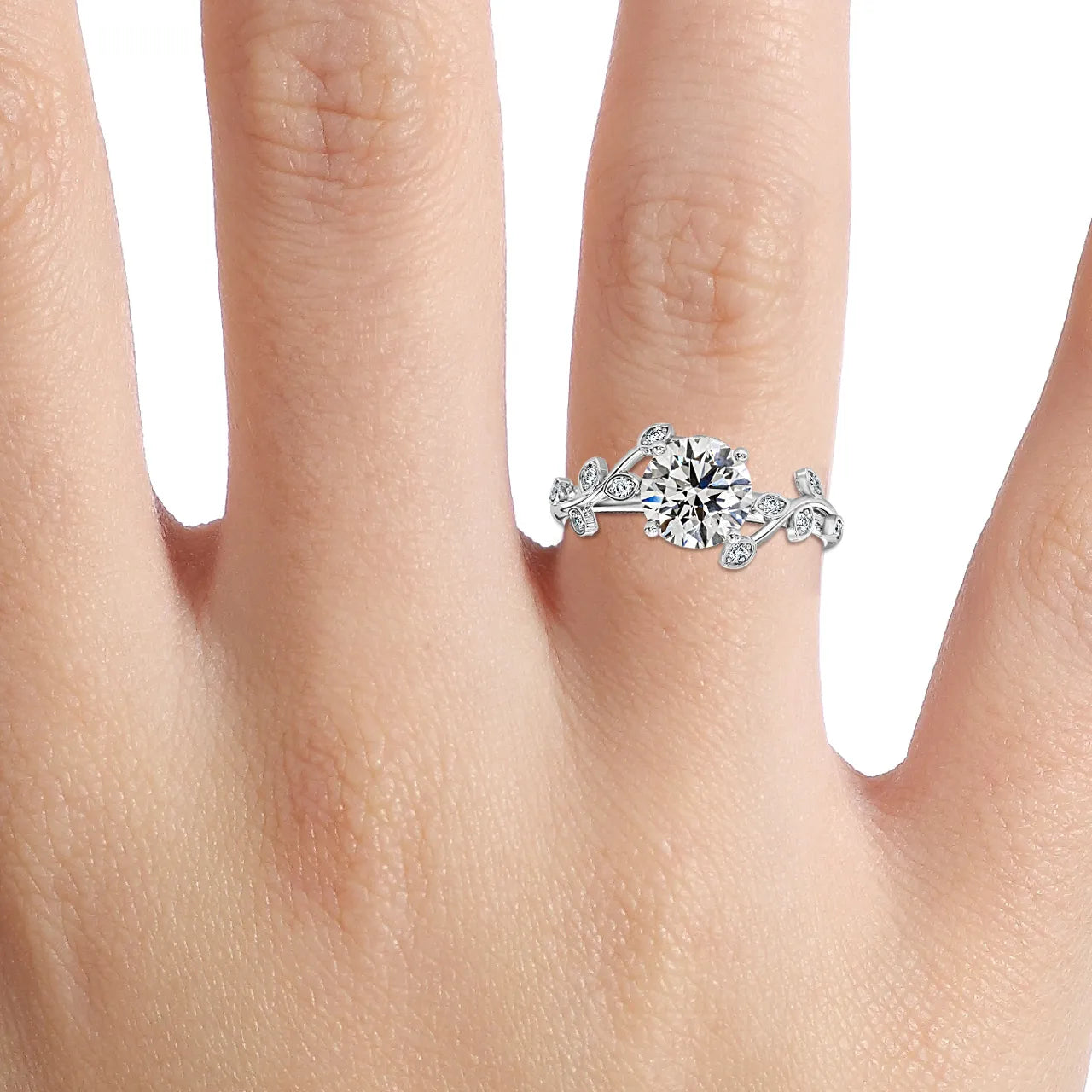 Secret Garden White Gold Flower Engagement Ring