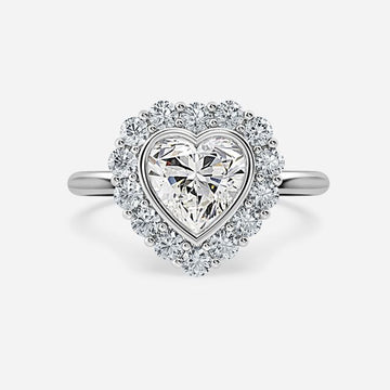 Aruna Platinum Halo Engagement Ring