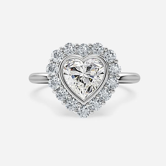 Aruna Platinum Halo Engagement Ring
