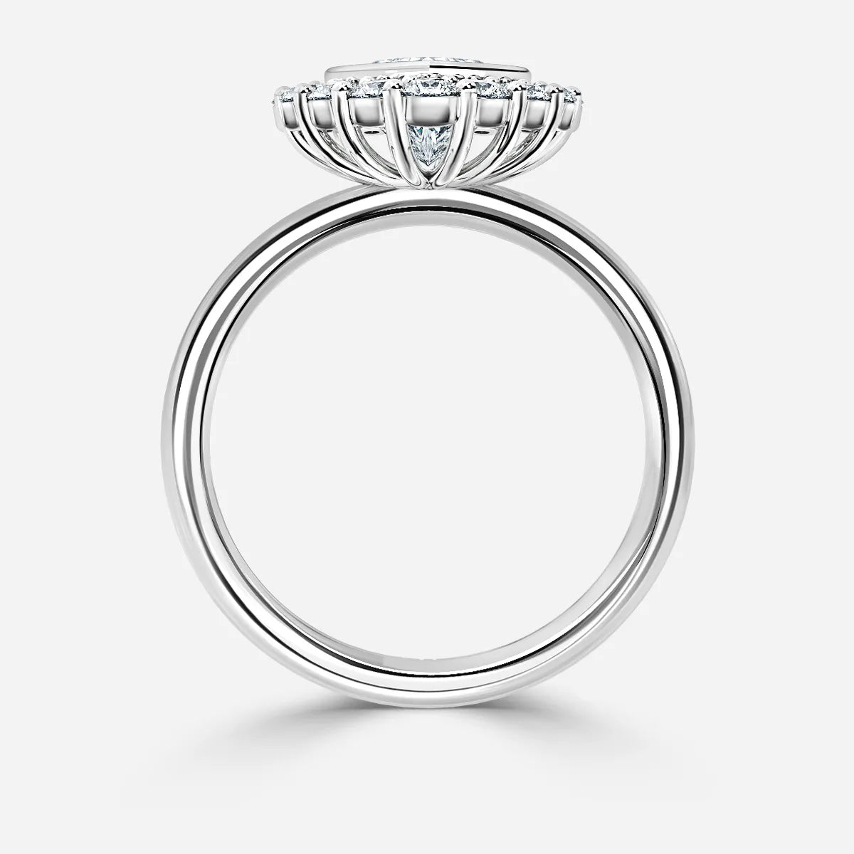Aruna Platinum Halo Engagement Ring