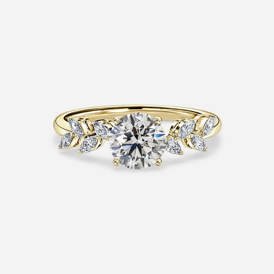 Elea Yellow Gold Flower Engagement Ring