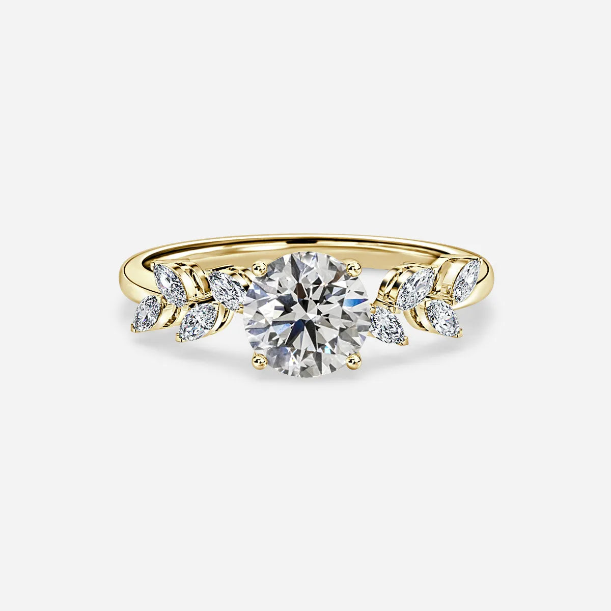 Elea Yellow Gold Flower Engagement Ring
