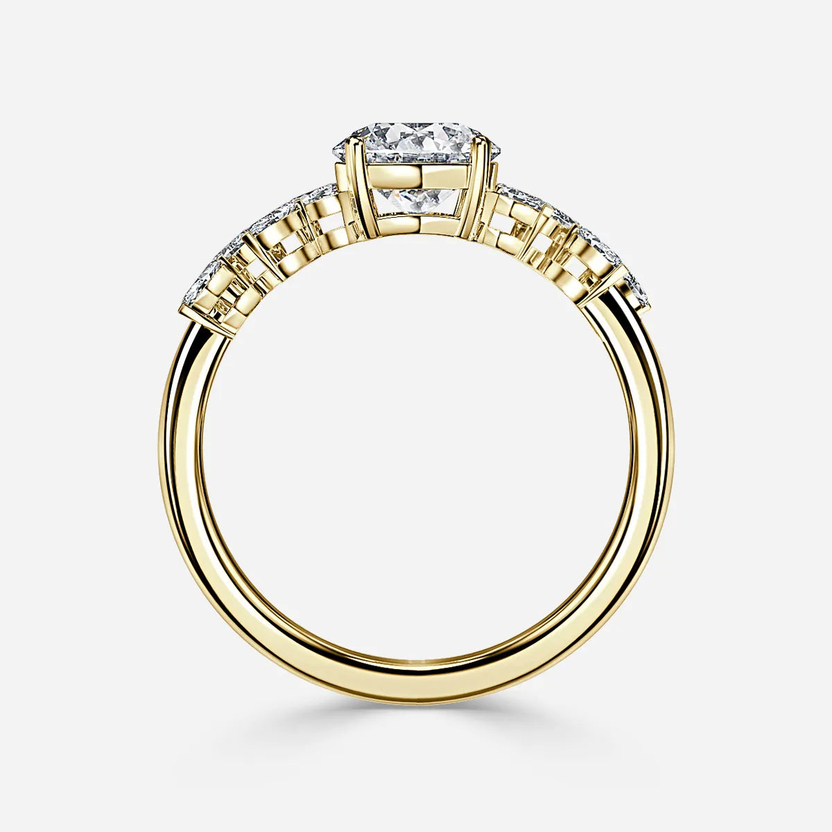 Elea Yellow Gold Flower Engagement Ring