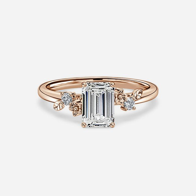 Eden Rose Gold Floral Vine Leaf Engagement Ring