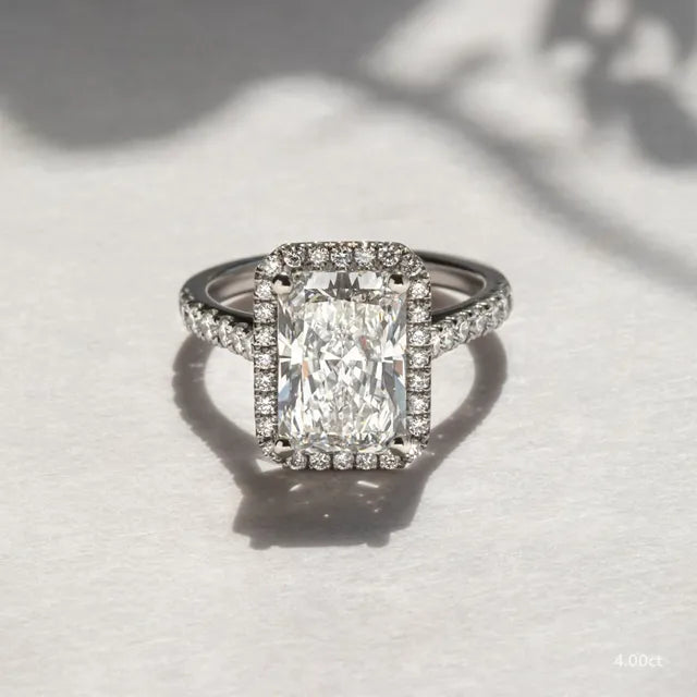 Maya Platinum Halo Engagement Ring