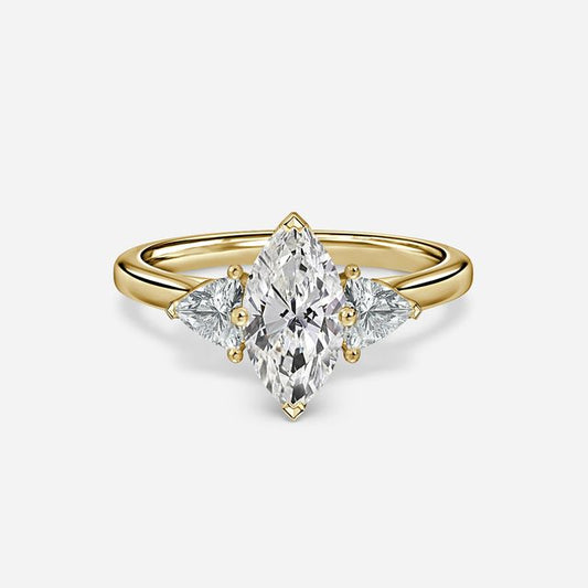 Ciara Yellow Gold Trilogy Engagement Ring
