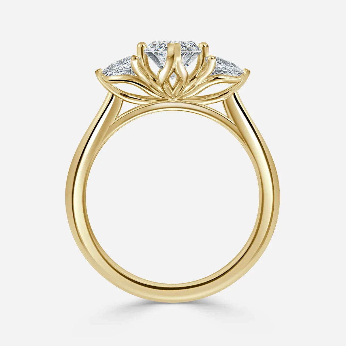 Ciara Yellow Gold Trilogy Engagement Ring