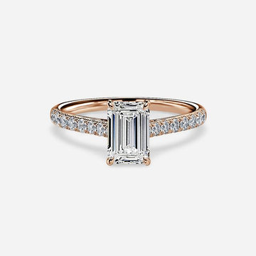 Josephine Rose Gold Pave Engagement Ring