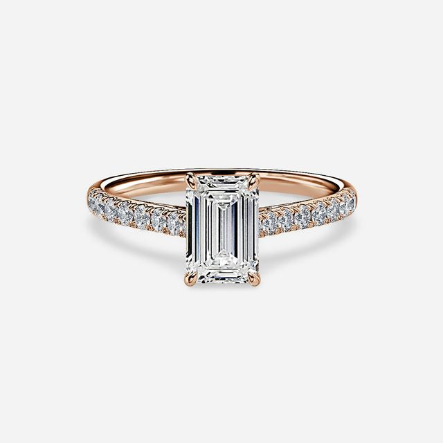 Josephine Rose Gold Pave Engagement Ring