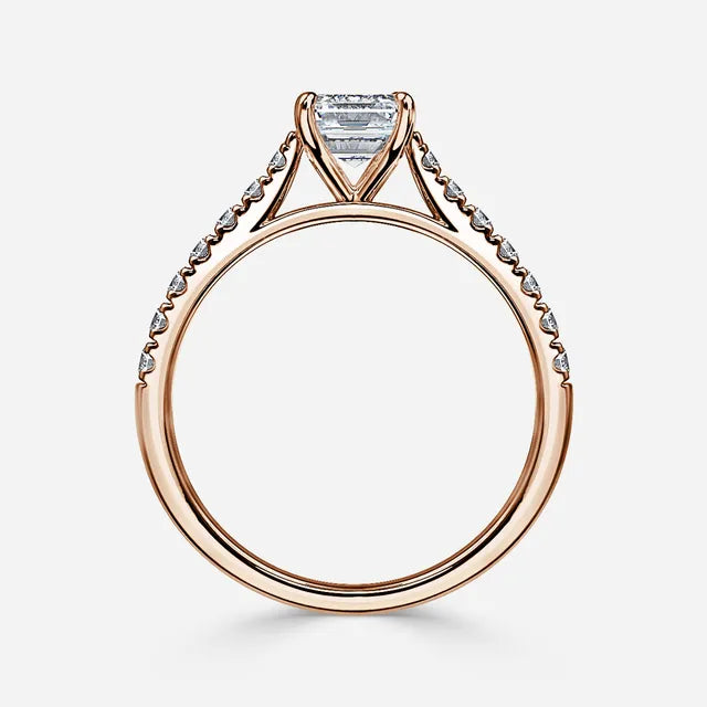 Josephine Rose Gold Pave Engagement Ring