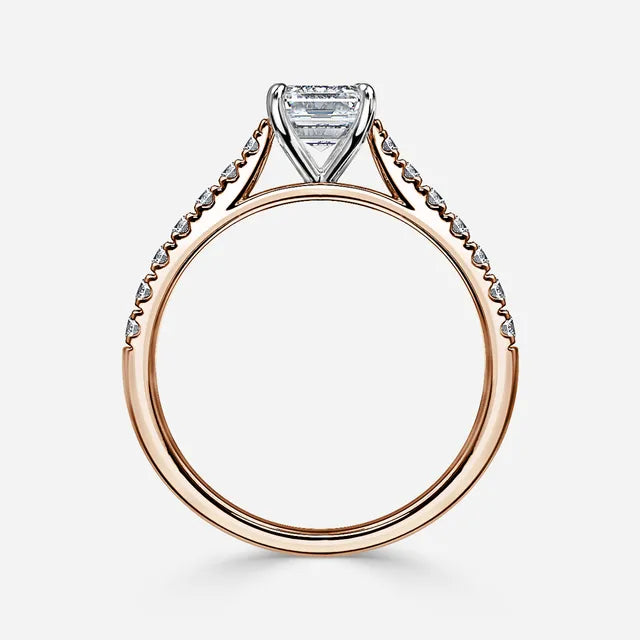 Josephine Rose Gold Pave Engagement Ring