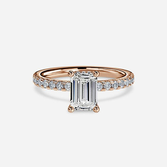 Samara Rose Gold Hidden Halo Engagement Ring