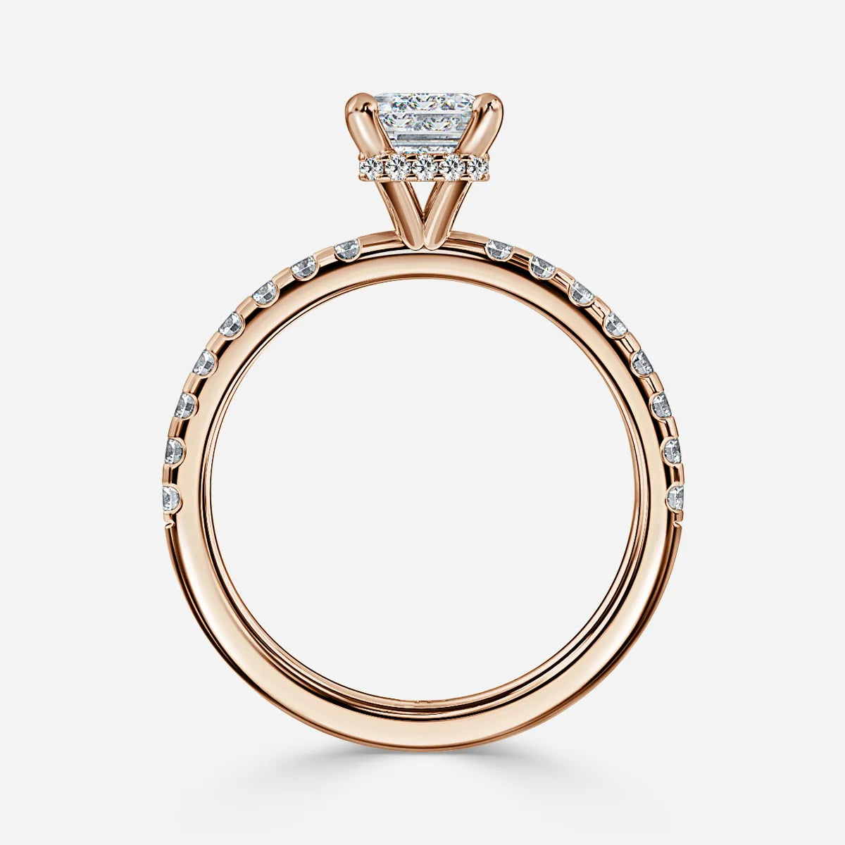 Samara Rose Gold Hidden Halo Engagement Ring
