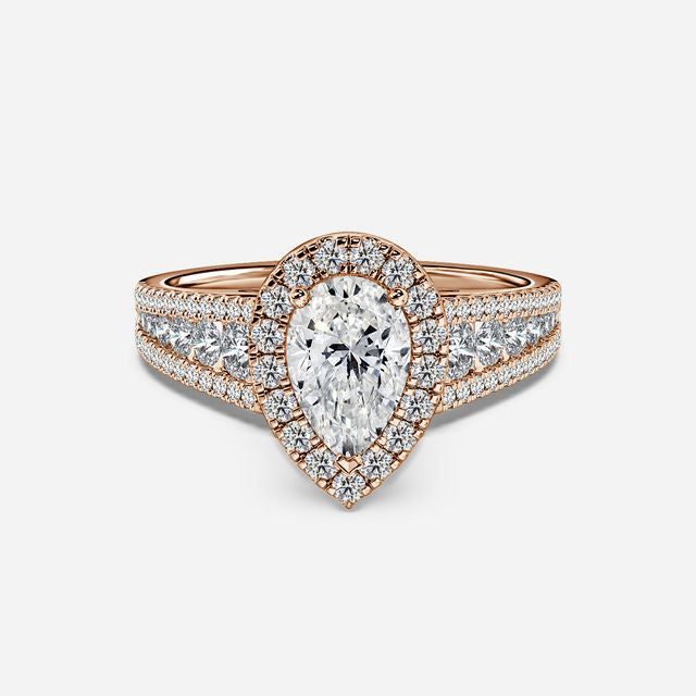 Luz Del Sol Rose Gold Halo Engagement Ring