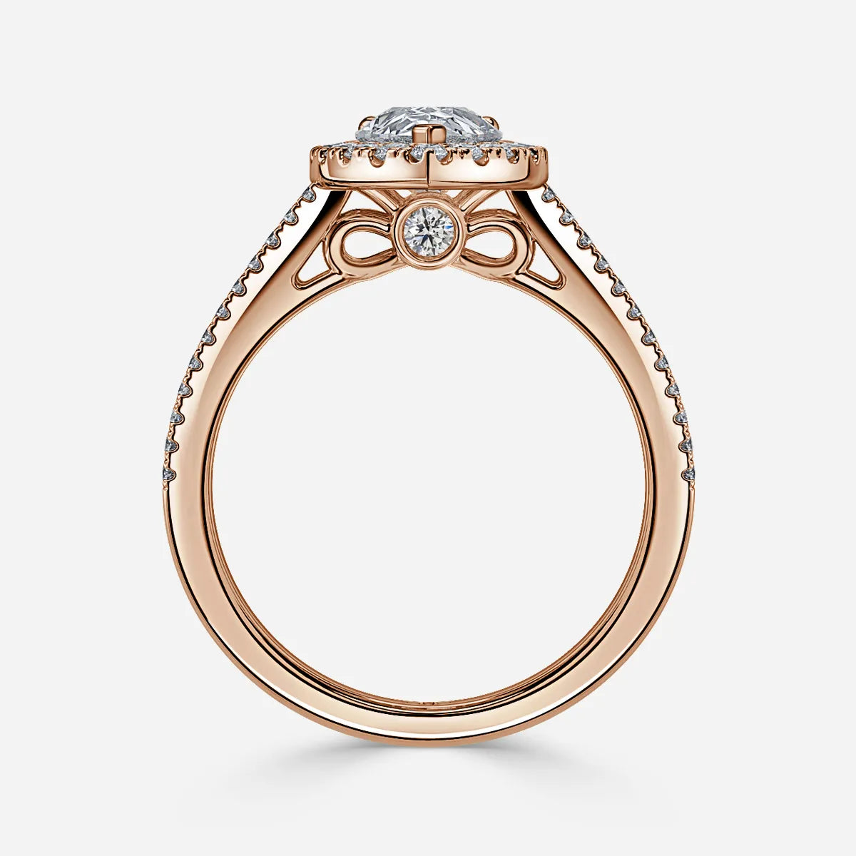 Luz Del Sol Rose Gold Halo Engagement Ring