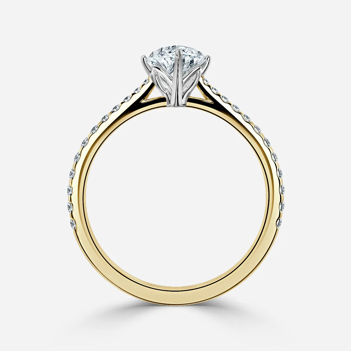 Jessie Tulip Yellow Gold Two Tone Engagement Ring