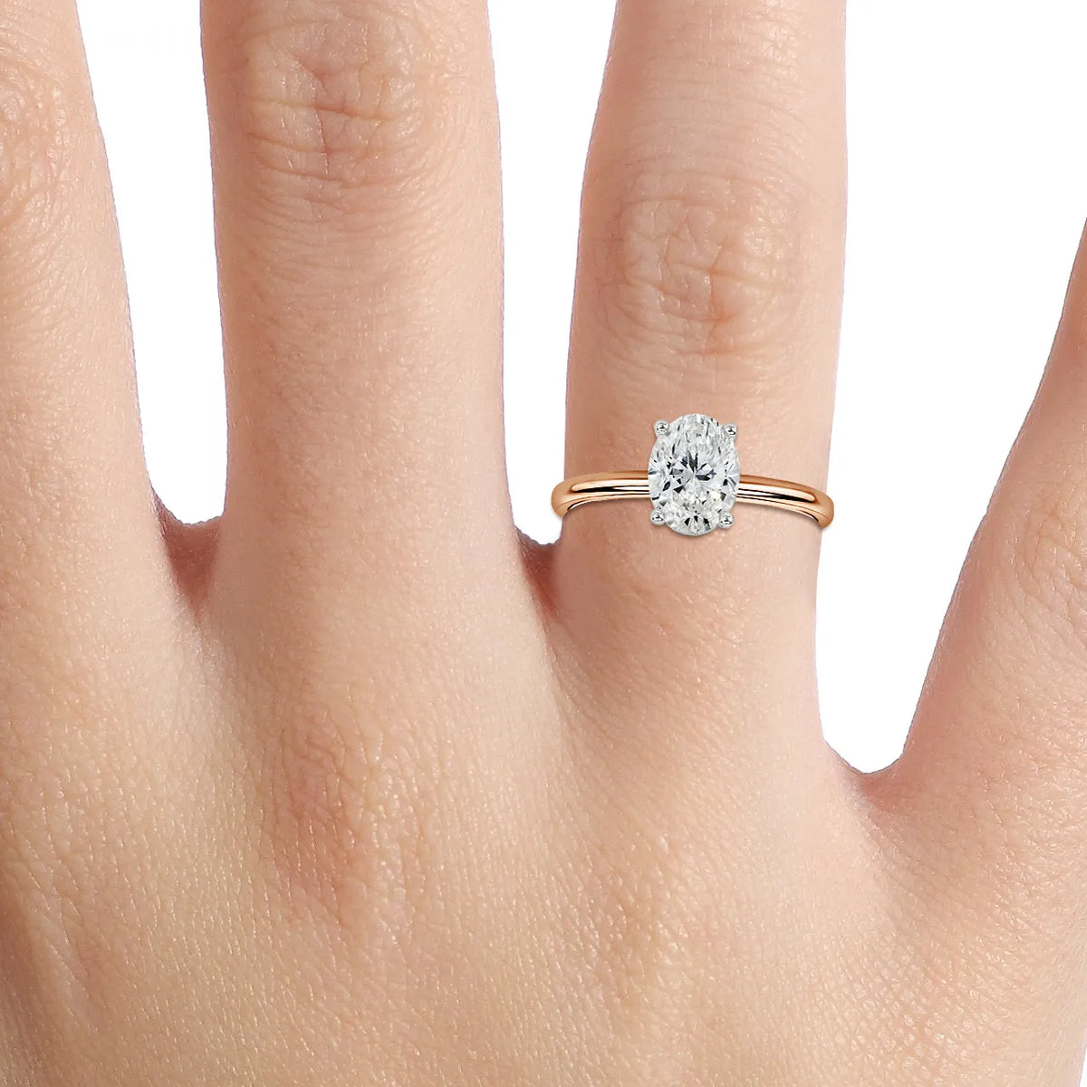 Una Rose Gold Two Tone Engagement Ring