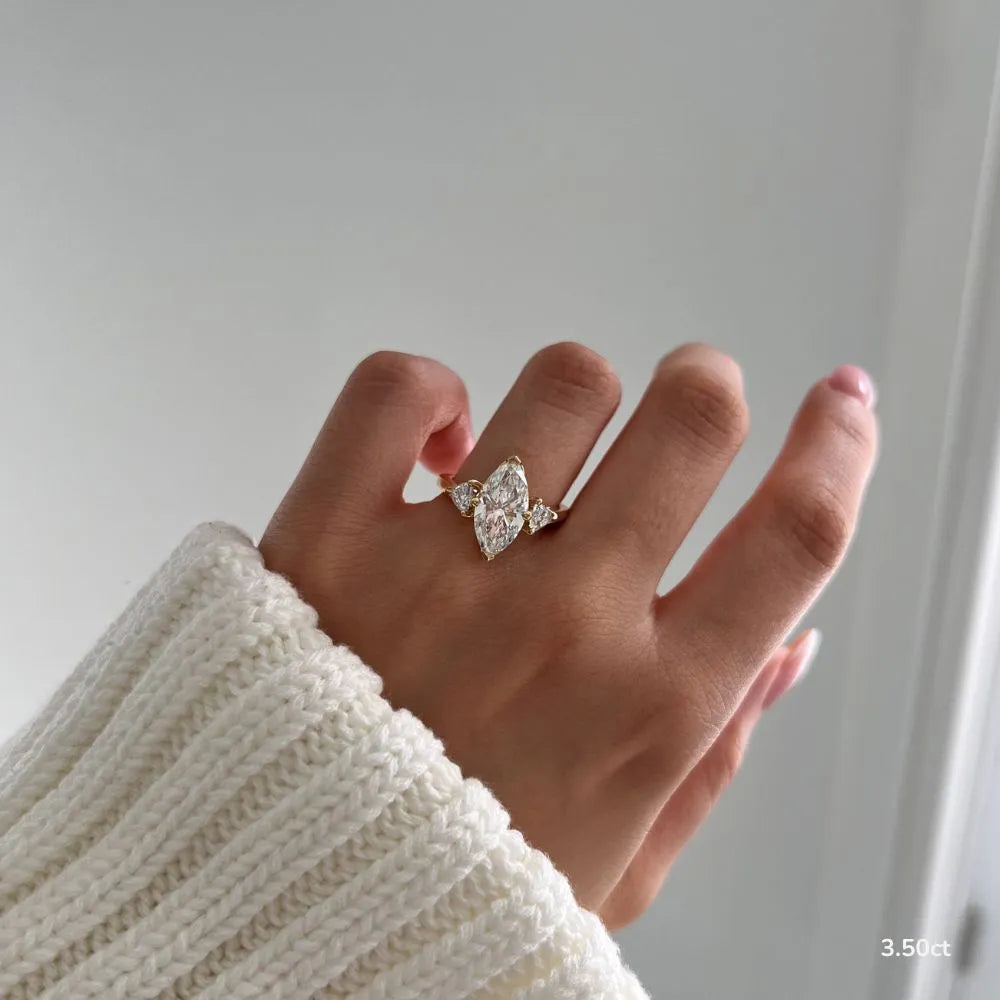 Ciara Yellow Gold Trilogy Engagement Ring