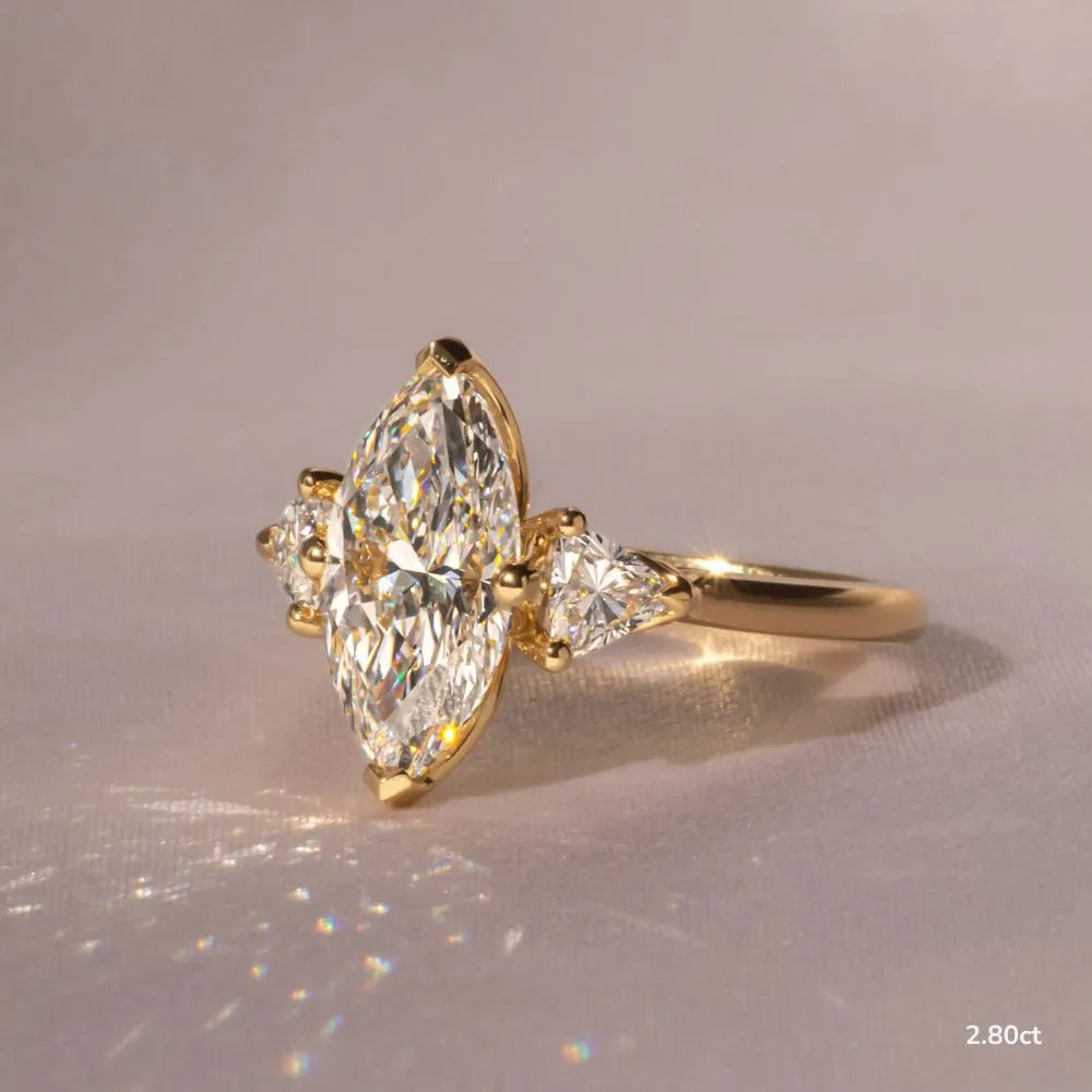 Ciara Yellow Gold Trilogy Engagement Ring
