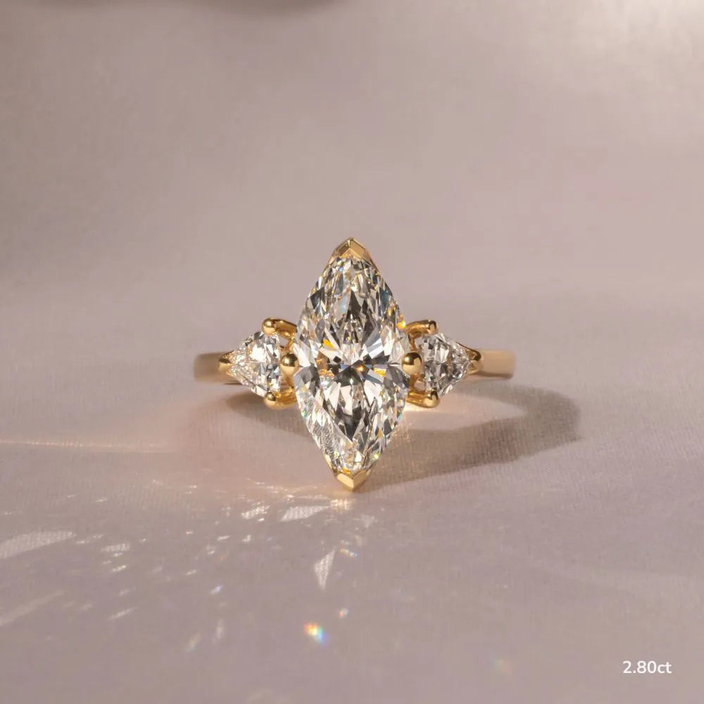 Ciara Yellow Gold Trilogy Engagement Ring