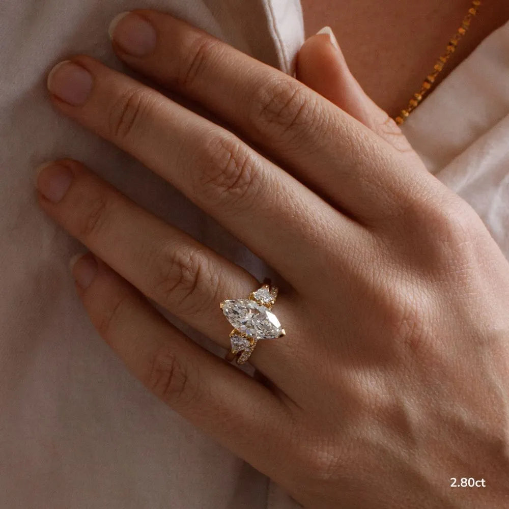 Ciara Yellow Gold Trilogy Engagement Ring