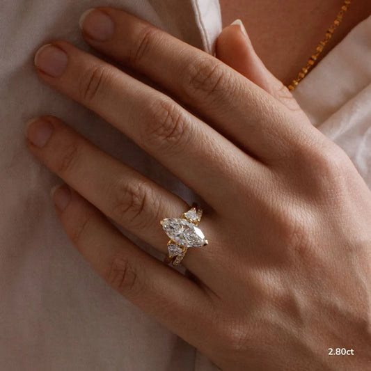 Ciara Yellow Gold Trilogy Engagement Ring