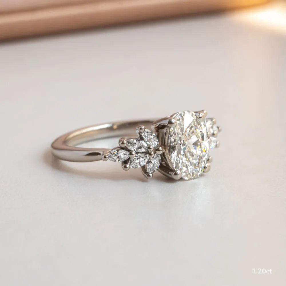 Anastasia Platinum Cluster Engagement Ring