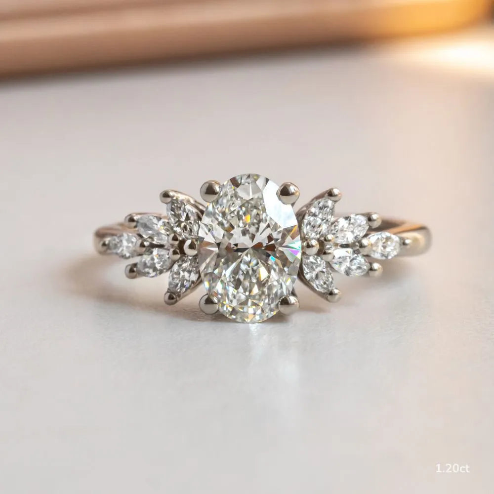 Anastasia Platinum Cluster Engagement Ring