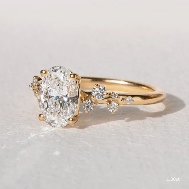 Morning Star Yellow Gold Trilogy Engagement Ring